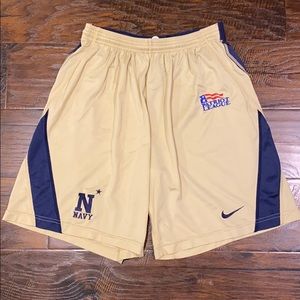USNA Men's Nike Gold and Navy Blue Athletic Shorts
